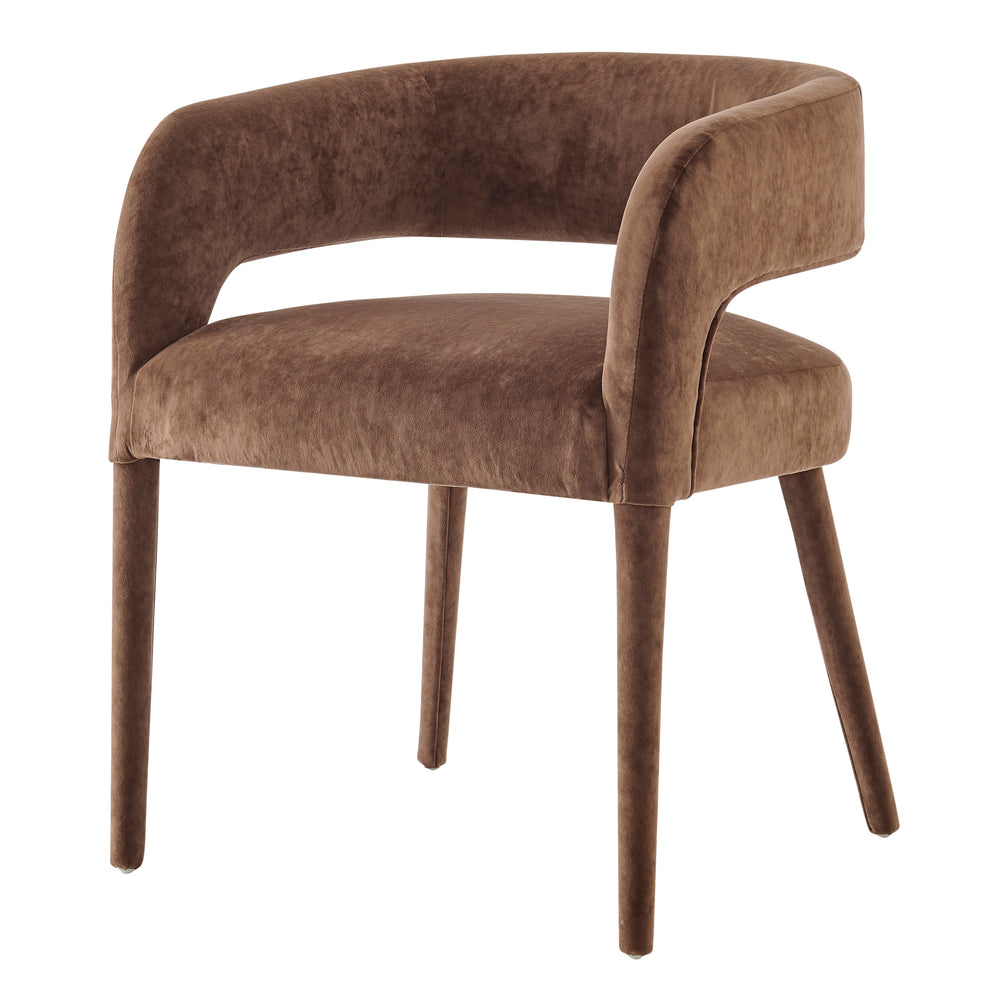 New Pacific Direct Lauryn Velvet Dining Side Chair Dainty Brown 23.5 x 23.5 x 29.5
