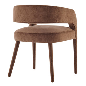 New Pacific Direct Lauryn Velvet Dining Side Chair Dainty Brown 23.5 x 23.5 x 29.5