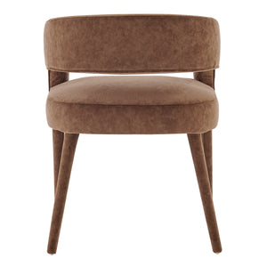New Pacific Direct Lauryn Velvet Dining Side Chair Dainty Brown 23.5 x 23.5 x 29.5