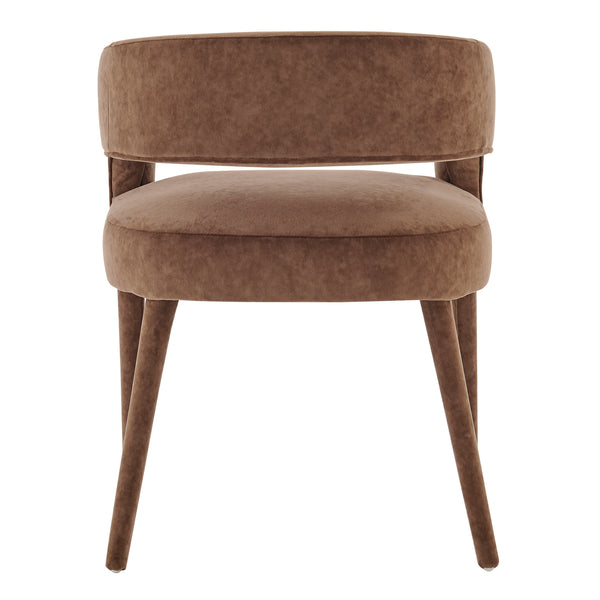New Pacific Direct Lauryn Velvet Dining Side Chair Dainty Brown 23.5 x 23.5 x 29.5