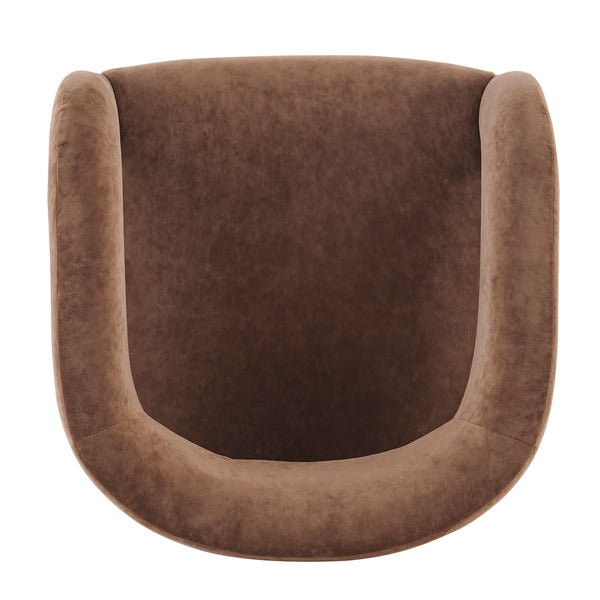 New Pacific Direct Lauryn Velvet Dining Side Chair Dainty Brown 23.5 x 23.5 x 29.5