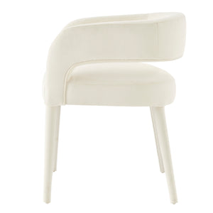 New Pacific Direct Lauryn Velvet Dining Side Chair Dainty Cream 23.5 x 23.5 x 29.5