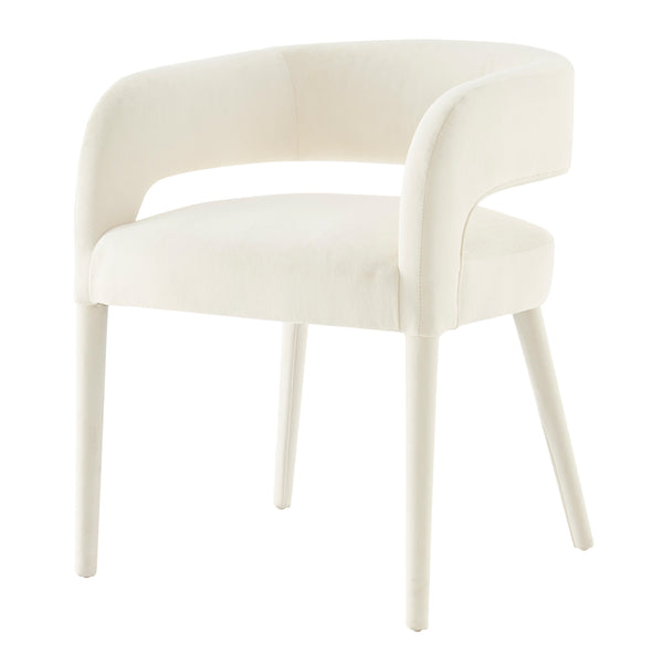 New Pacific Direct Lauryn Velvet Dining Side Chair Dainty Cream 23.5 x 23.5 x 29.5