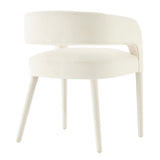 New Pacific Direct Lauryn Velvet Dining Side Chair Dainty Cream 23.5 x 23.5 x 29.5