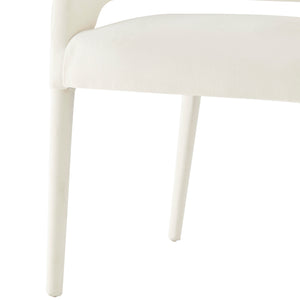 New Pacific Direct Lauryn Velvet Dining Side Chair Dainty Cream 23.5 x 23.5 x 29.5