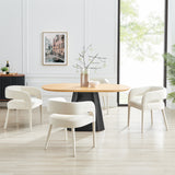 New Pacific Direct Lauryn Velvet Dining Side Chair Dainty Cream 23.5 x 23.5 x 29.5