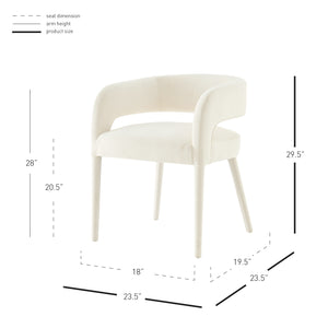 New Pacific Direct Lauryn Velvet Dining Side Chair Dainty Cream 23.5 x 23.5 x 29.5