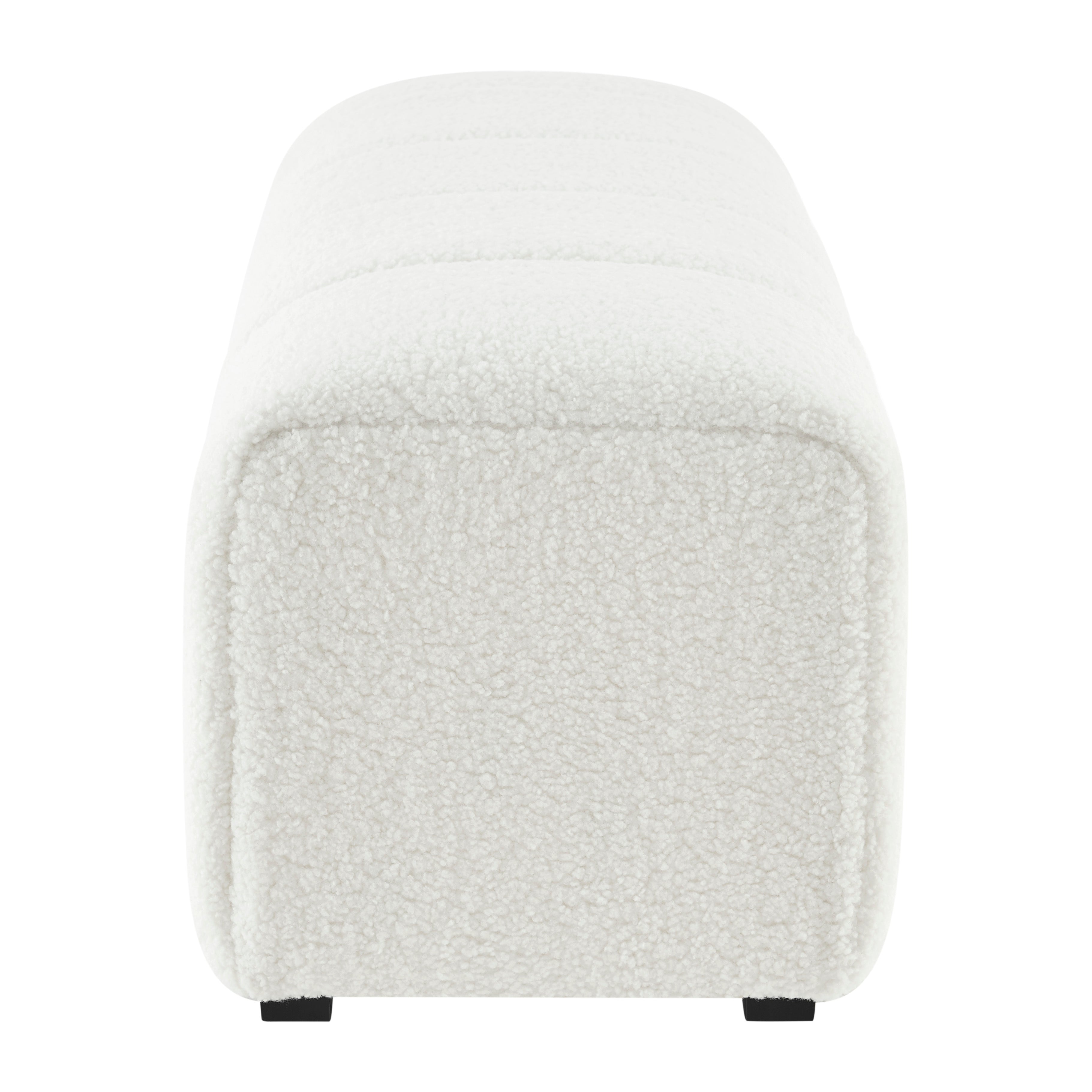 Cassy Faux Shearling Bench - Modern Chic Design with Bold Channel Tuft