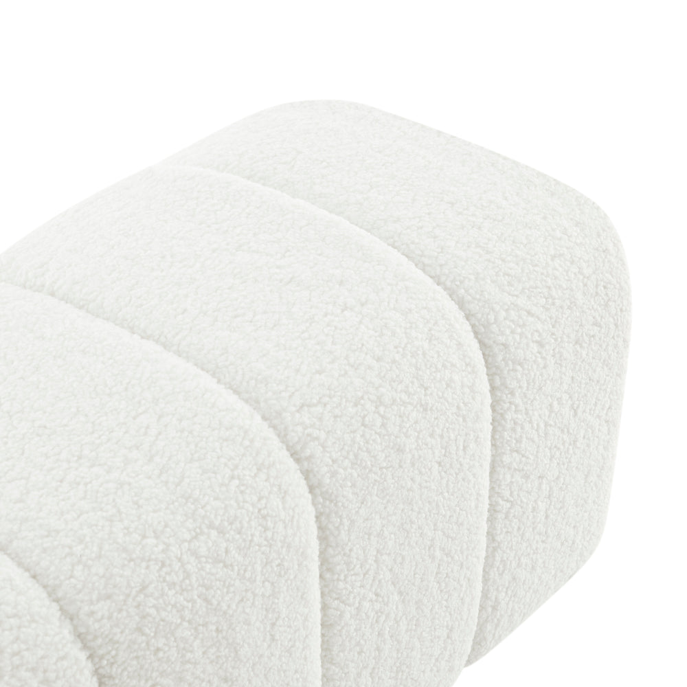 New Pacific Direct Cassy Faux Shearling Bench Shearling Beige 48.5 x 18 x 19
