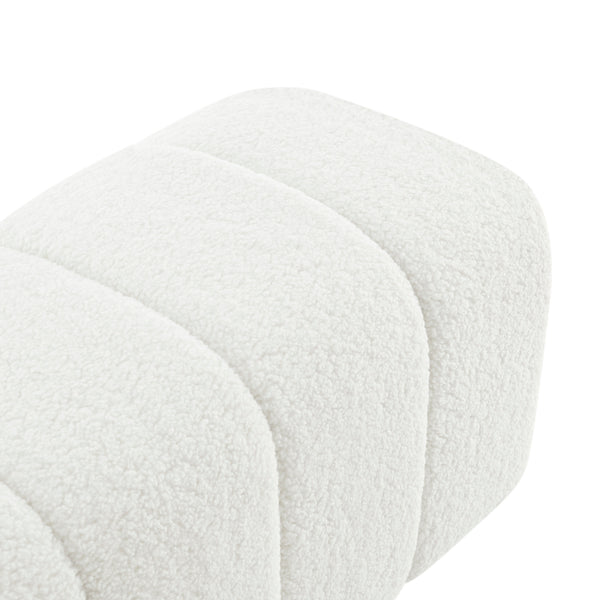 New Pacific Direct Cassy Faux Shearling Bench Shearling Beige 48.5 x 18 x 19