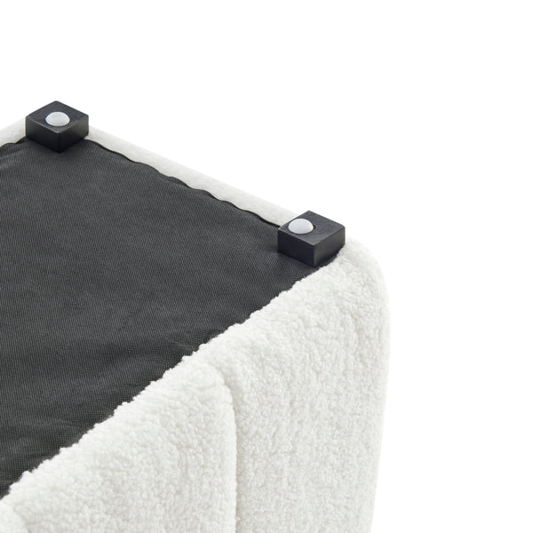 New Pacific Direct Cassy Faux Shearling Bench Shearling Beige 48.5 x 18 x 19