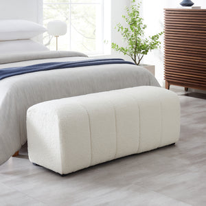 New Pacific Direct Cassy Faux Shearling Bench Shearling Beige 48.5 x 18 x 19