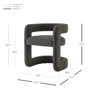 New Pacific Direct Althea Fabric Dining Side Chair Palladian Charcoal 24.5 x 21.5 x 27.5