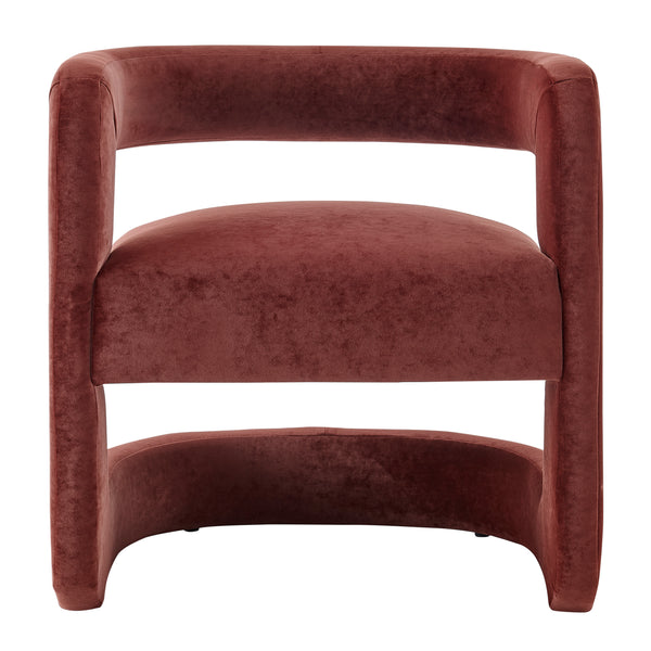 New Pacific Direct Althea Velvet Accent Arm Chair Dainty Maroon 27.5 x 25 x 27.5