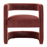 New Pacific Direct Althea Velvet Accent Arm Chair Dainty Maroon 27.5 x 25 x 27.5