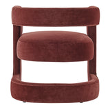 New Pacific Direct Althea Velvet Accent Arm Chair Dainty Maroon 27.5 x 25 x 27.5