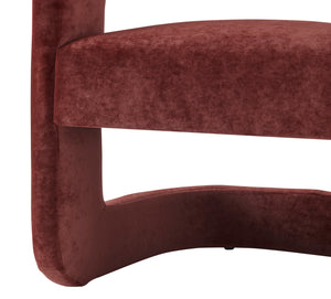 New Pacific Direct Althea Velvet Accent Arm Chair Dainty Maroon 27.5 x 25 x 27.5