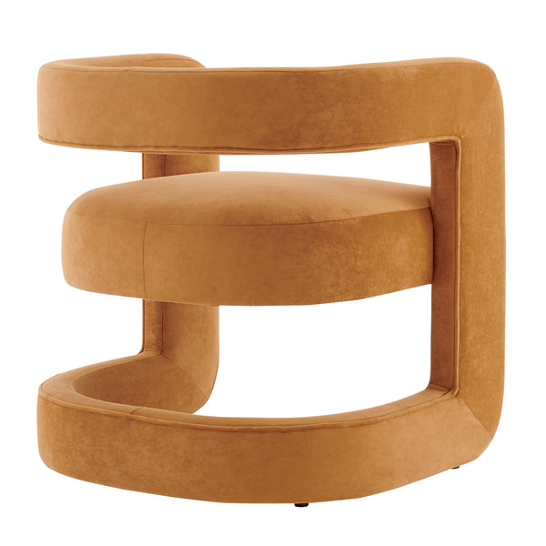 New Pacific Direct Althea Velvet Accent Arm Chair Dainty Caramel 27.5 x 25 x 27.5