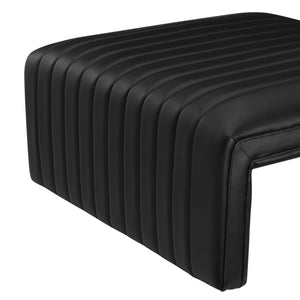 New Pacific Direct Atkinson Stylish Horseshoe-shaped Faux Leather Coffee Table With Tufting - Modern Living Room Accent Black  1250064-bck-npd