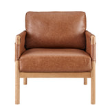 Barclay PU Accent Arm Chair Vintage Cider, Brown 1250065-VCD New Pacific Direct