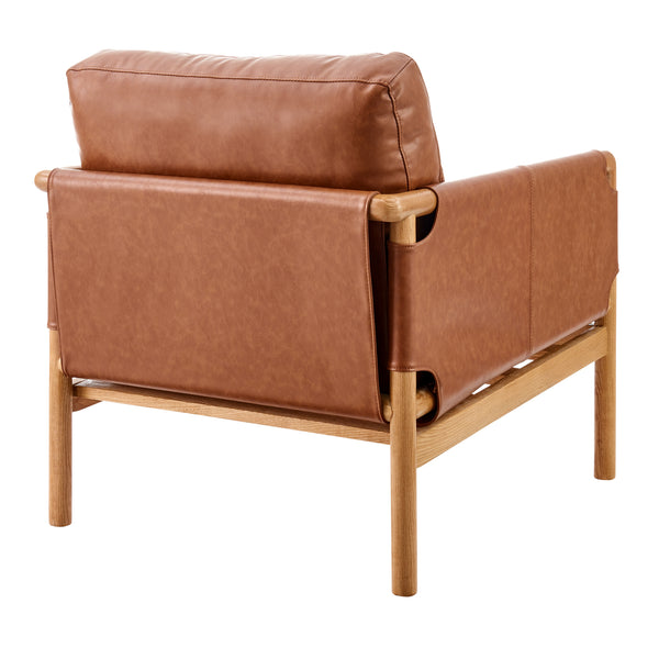 Barclay PU Accent Arm Chair Vintage Cider, Brown 1250065-VCD New Pacific Direct