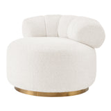 Marcy Faux Shearling w/ Gold Base Swivel Accent Chair