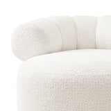 Marcy Faux Shearling w/ Gold Base Swivel Accent Chair Belmont Ivory, Beige 1250067-644 New Pacific Direct