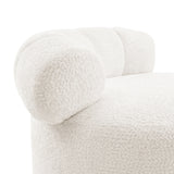 Marcy Faux Shearling w/ Gold Base Swivel Accent Chair Belmont Ivory, Beige 1250067-644 New Pacific Direct