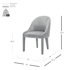 New Pacific Direct Stacy Fabric Dining Side Chair, Seville Gray Seville Gray, Gray 100% Polyester, Plywood 1250074-625-npd
