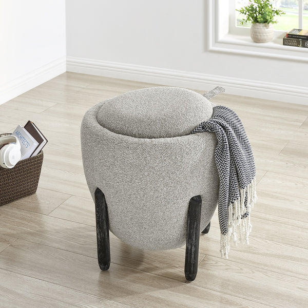 New Pacific Direct Murphy Fabric Storage Ottoman, Horizon Gray Horizon Gray, Gray 100% Polyester, Plywood 1250075-645-npd