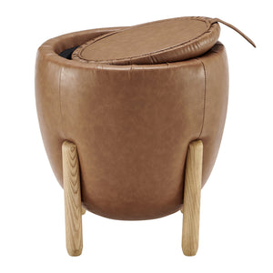 New Pacific Direct Murphy Pu Storage Ottoman, Vintage Cider Vintage Cider, Brown , Plywood 1250076-vcd-npd