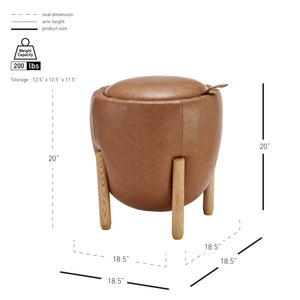 New Pacific Direct Murphy Pu Storage Ottoman, Vintage Cider Vintage Cider, Brown , Plywood 1250076-vcd-npd