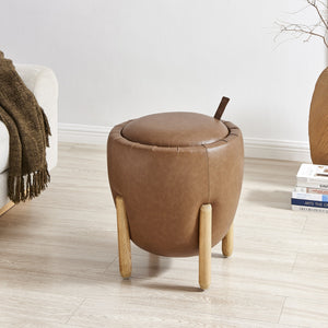 New Pacific Direct Murphy Pu Storage Ottoman, Vintage Cider Vintage Cider, Brown , Plywood 1250076-vcd-npd