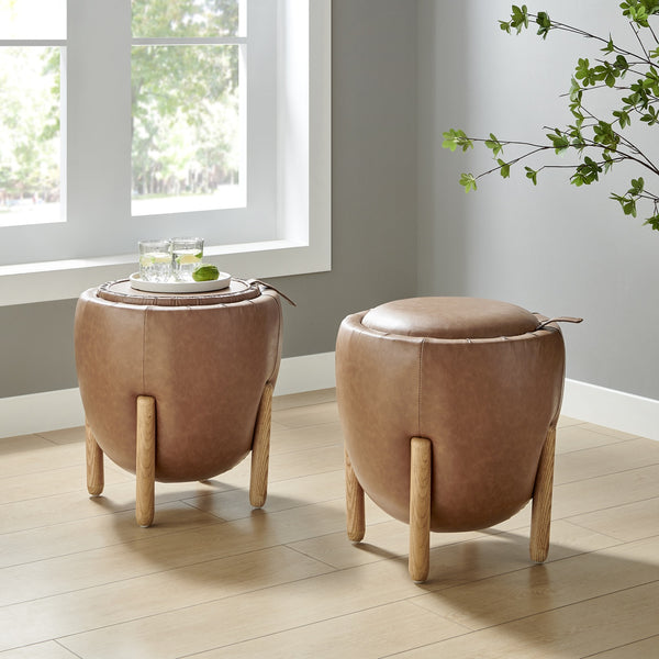 New Pacific Direct Murphy Pu Storage Ottoman, Vintage Cider Vintage Cider, Brown , Plywood 1250076-vcd-npd