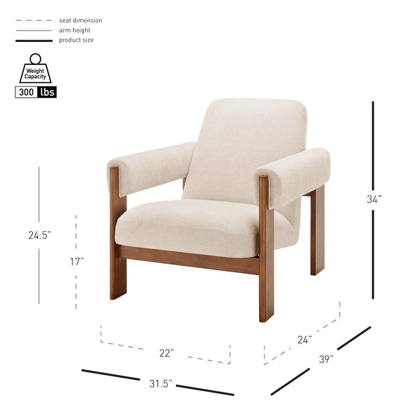 New Pacific Direct Silvia Fabric Accent Arm Chair, Dazzle Cream Dazzle Cream, Beige 100% Polyester, Plywood 1250077-680-npd