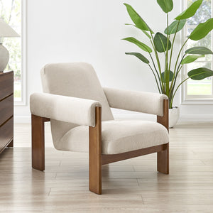 New Pacific Direct Silvia Fabric Accent Arm Chair, Dazzle Cream Dazzle Cream, Beige 100% Polyester, Plywood 1250077-680-npd