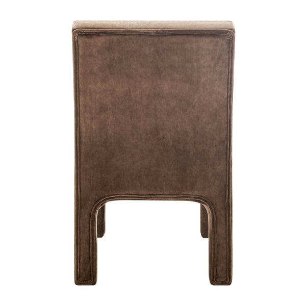 New Pacific Direct Josie Luxe Velvet Dining Side Chair Set - Stylish Vertical Channel Backrest & Plush Comfort Dainty Dark Brown 100% Polyester 1250078-617-npd