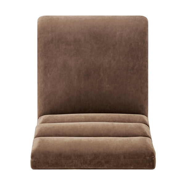 New Pacific Direct Josie Luxe Velvet Dining Side Chair Set - Stylish Vertical Channel Backrest & Plush Comfort Dainty Dark Brown 100% Polyester 1250078-617-npd