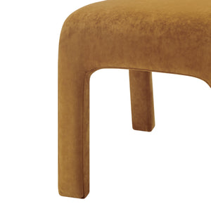 New Pacific Direct Josie Luxe Velvet Dining Side Chair Set - Stylish Vertical Channel Backrest & Plush Comfort Dainty Caramel 100% Polyester 1250078-619-npd