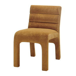 New Pacific Direct Josie Luxe Velvet Dining Side Chair Set - Stylish Vertical Channel Backrest & Plush Comfort Dainty Caramel 100% Polyester 1250078-619-npd