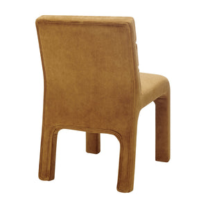 New Pacific Direct Josie Luxe Velvet Dining Side Chair Set - Stylish Vertical Channel Backrest & Plush Comfort Dainty Caramel 100% Polyester 1250078-619-npd