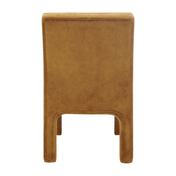 New Pacific Direct Josie Luxe Velvet Dining Side Chair Set - Stylish Vertical Channel Backrest & Plush Comfort Dainty Caramel 100% Polyester 1250078-619-npd