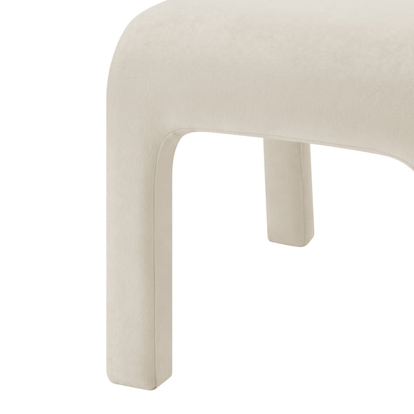 New Pacific Direct Josie Luxe Velvet Dining Side Chair Set - Stylish Vertical Channel Backrest & Plush Comfort Dainty Cream 100% Polyester 1250078-623-npd