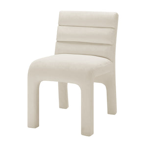 New Pacific Direct Josie Luxe Velvet Dining Side Chair Set - Stylish Vertical Channel Backrest & Plush Comfort Dainty Cream 100% Polyester 1250078-623-npd