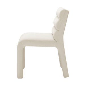 New Pacific Direct Josie Luxe Velvet Dining Side Chair Set - Stylish Vertical Channel Backrest & Plush Comfort Dainty Cream 100% Polyester 1250078-623-npd