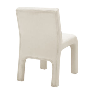 New Pacific Direct Josie Luxe Velvet Dining Side Chair Set - Stylish Vertical Channel Backrest & Plush Comfort Dainty Cream 100% Polyester 1250078-623-npd