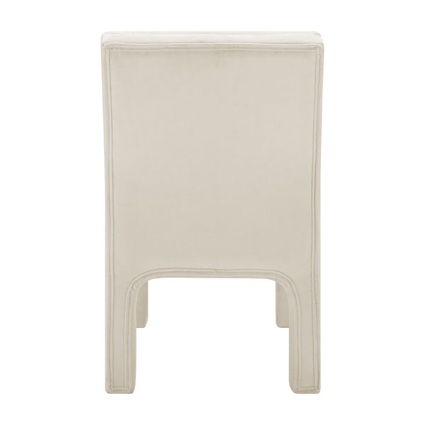 New Pacific Direct Josie Luxe Velvet Dining Side Chair Set - Stylish Vertical Channel Backrest & Plush Comfort Dainty Cream 100% Polyester 1250078-623-npd