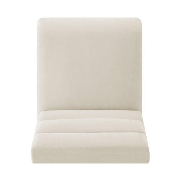 New Pacific Direct Josie Luxe Velvet Dining Side Chair Set - Stylish Vertical Channel Backrest & Plush Comfort Dainty Cream 100% Polyester 1250078-623-npd