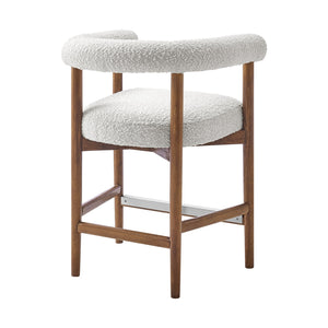 New Pacific Direct Keanu Counter Stool – Chic Boucle Design With Black Legs, Mid-century Modern Style For Your Home Stanton Beige 100% Polyester 1250079-721-npd