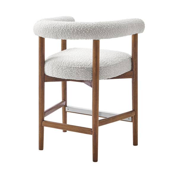 New Pacific Direct Keanu Counter Stool – Chic Boucle Design With Black Legs, Mid-century Modern Style For Your Home Stanton Beige 100% Polyester 1250079-721-npd